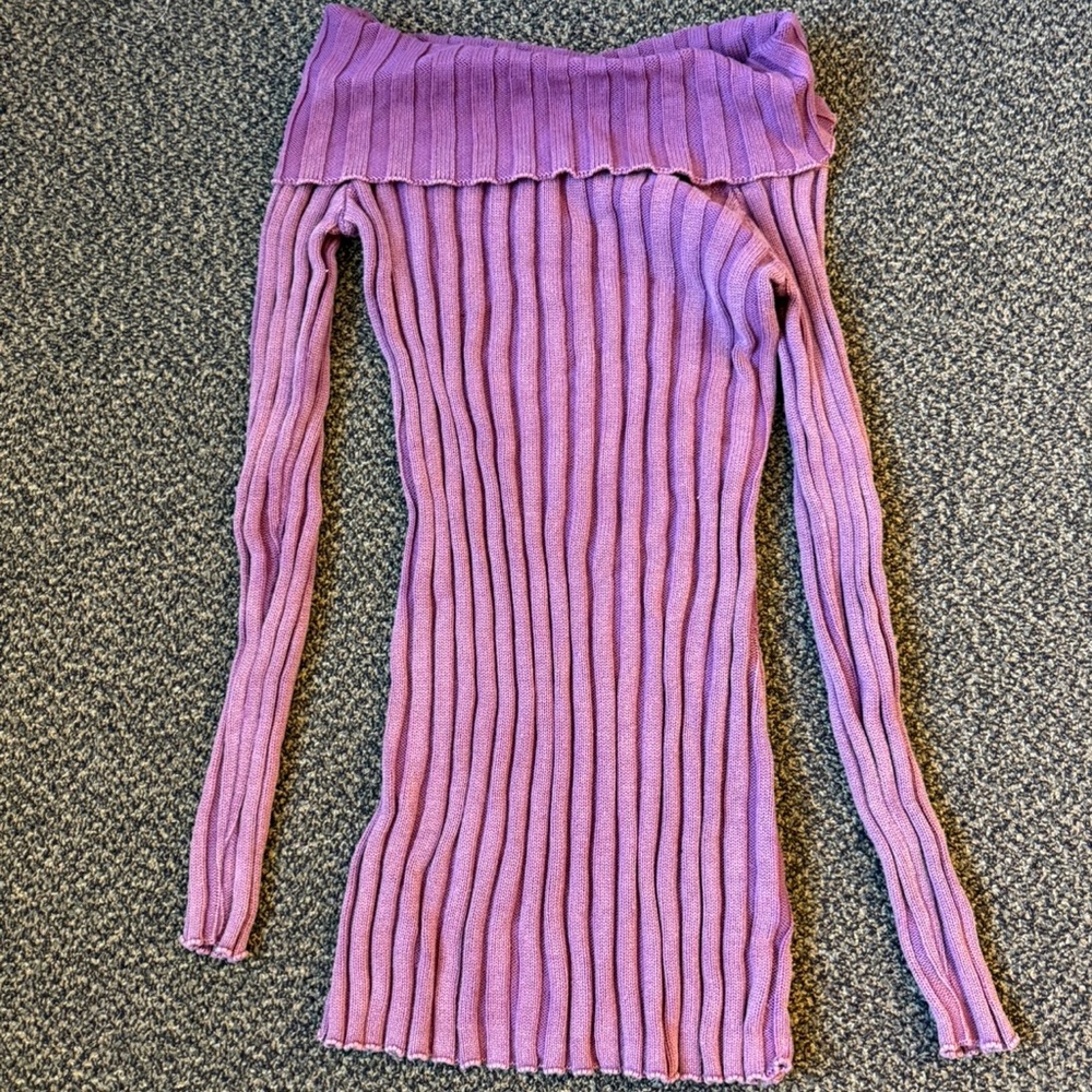 M/L Long Sleeve Ribbed Mini Dress